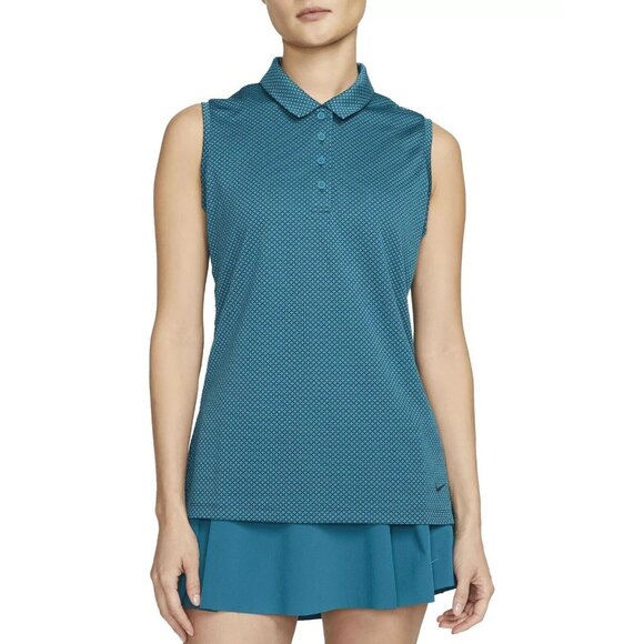Nike Womens Dri-FIT Golf Tank Top DH2323-367 Teal Blue Green Black Size M Medium - Picture 1 of 4